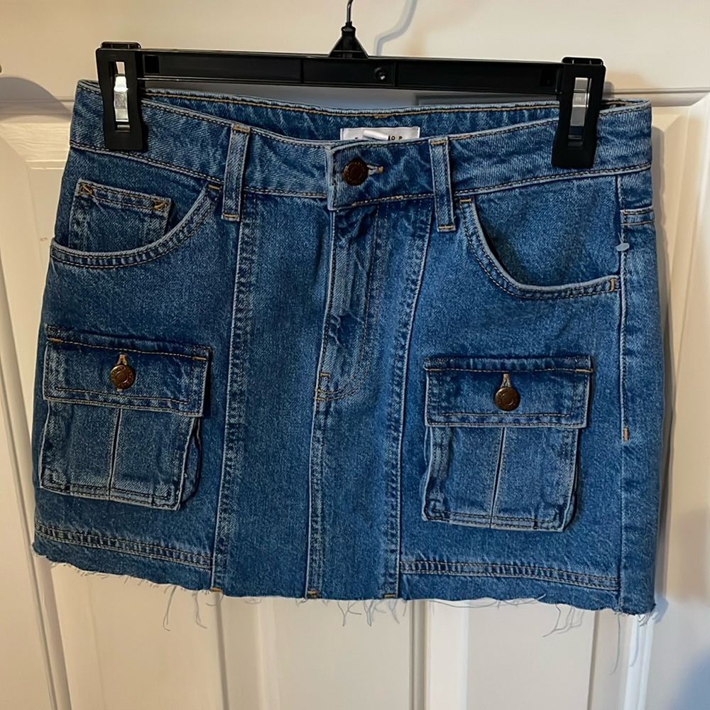 Topshop denim Mini skirt Like New size 2